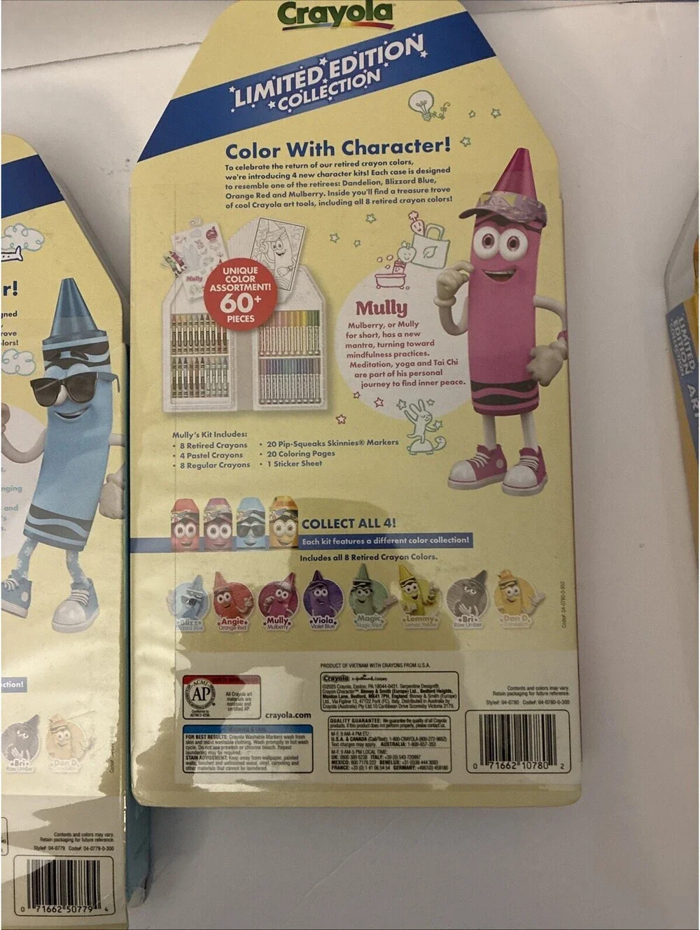 2025 CRAYOLA Limited Edition Angie Orange Red, Blizz Blue, Dan D, Mully Mulberry